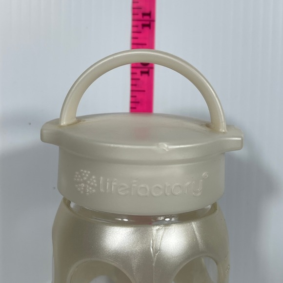 Lifefactory Glass Water Bottle Pearl White Silicone Sleeve Handle 22oz - Picture 9 of 10
